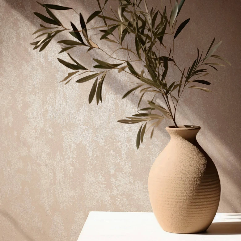 papier peint intissé à éclat scintillant beige uni 
