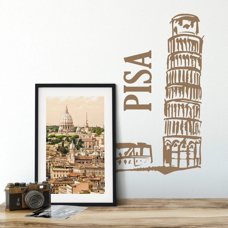 Muursticker Toren van Pisa 