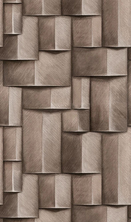 Vliestapete mit Holzmotiv geometrisch weiß, braun 3D-Optik 2,70 x 1,59m 