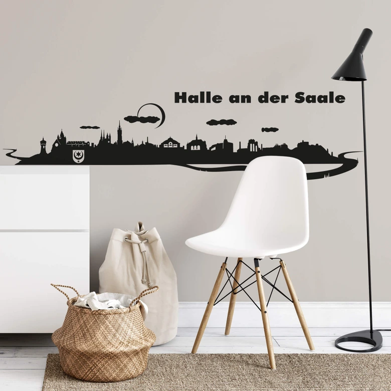 Wandtattoo Halle Skyline 