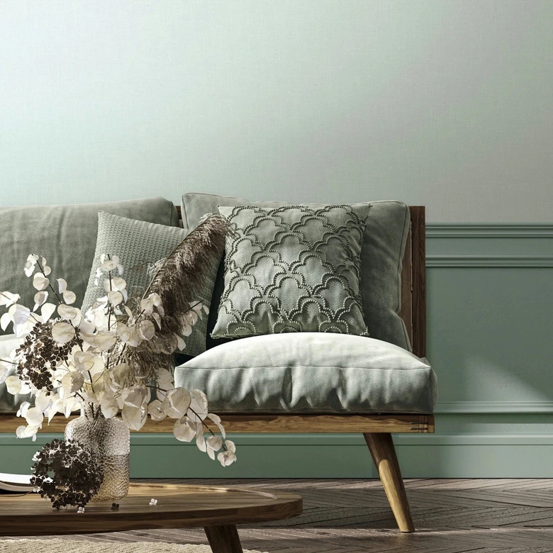 Tapeta z włókniny, teksturowana, gładka, nowoczesna, matowa, zielono-szara 