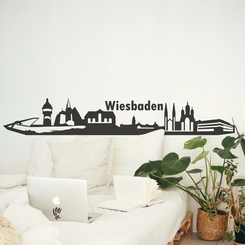 Wandtattoo Wiesbaden Skyline 