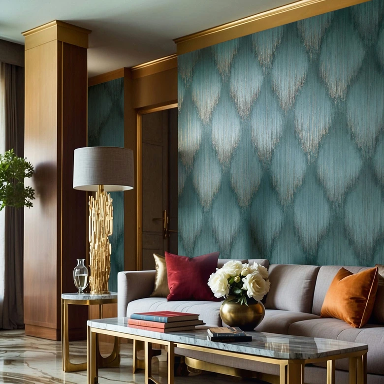 Vliestapete Streifen, Raute Streifen Modern in Grün - Papis Loveday 