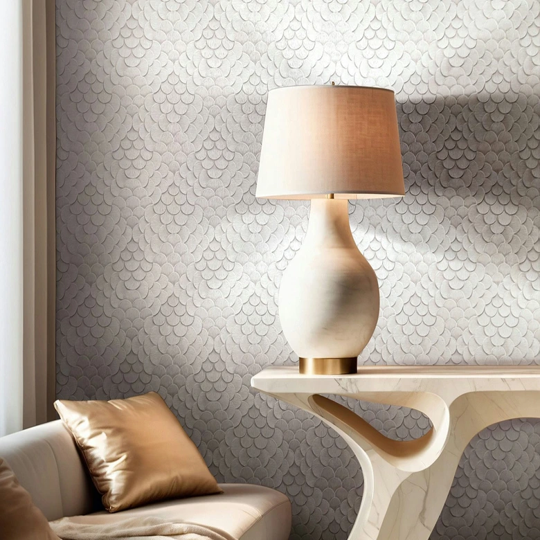 Vliestapete Blumen, 3D-Optik Geometrisch matt in Grau - Papis Loveday 