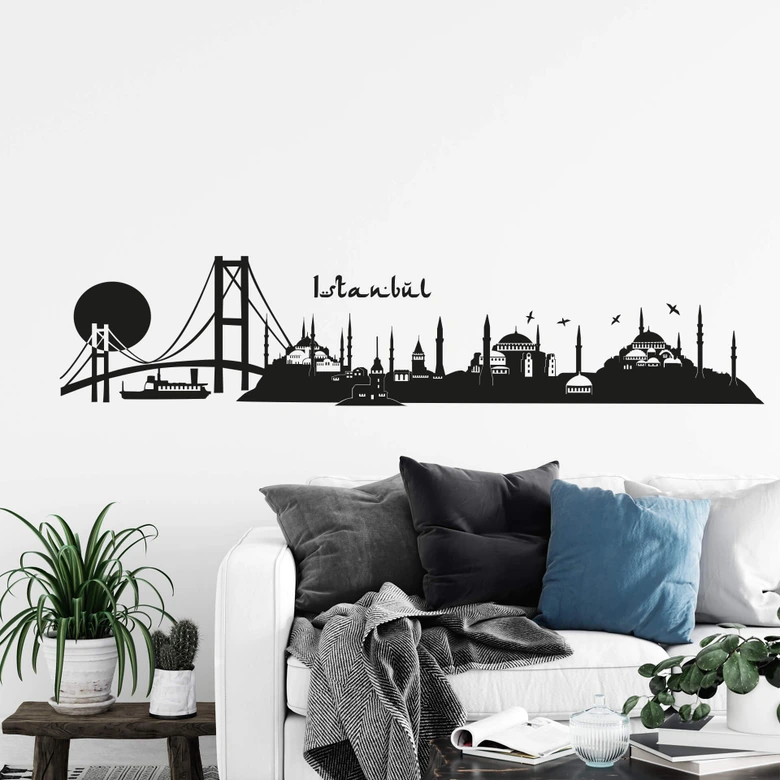 Muursticker Istanbul Skyline 2 