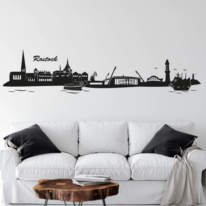 Sticker mural Skyline de Rostock 2 