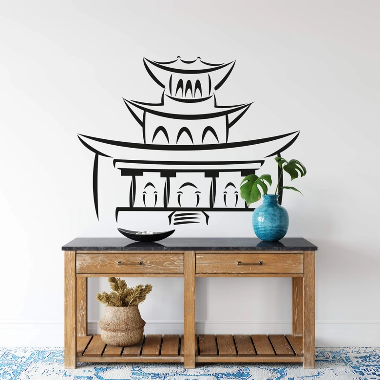 Wandtattoo Chinesischer Tempel 