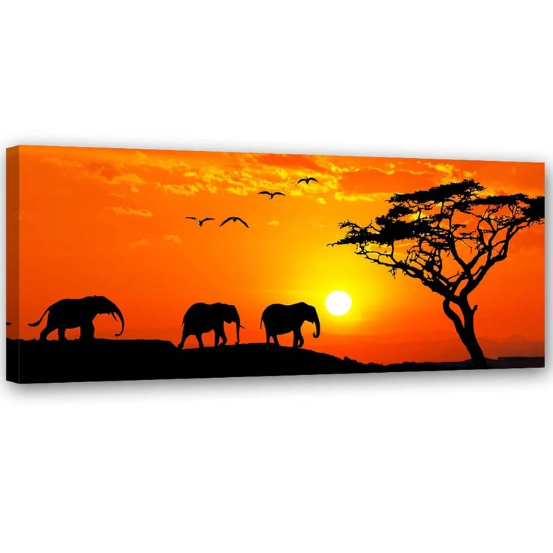 Leinwandbild, Panorama der Savanne in Afrika 