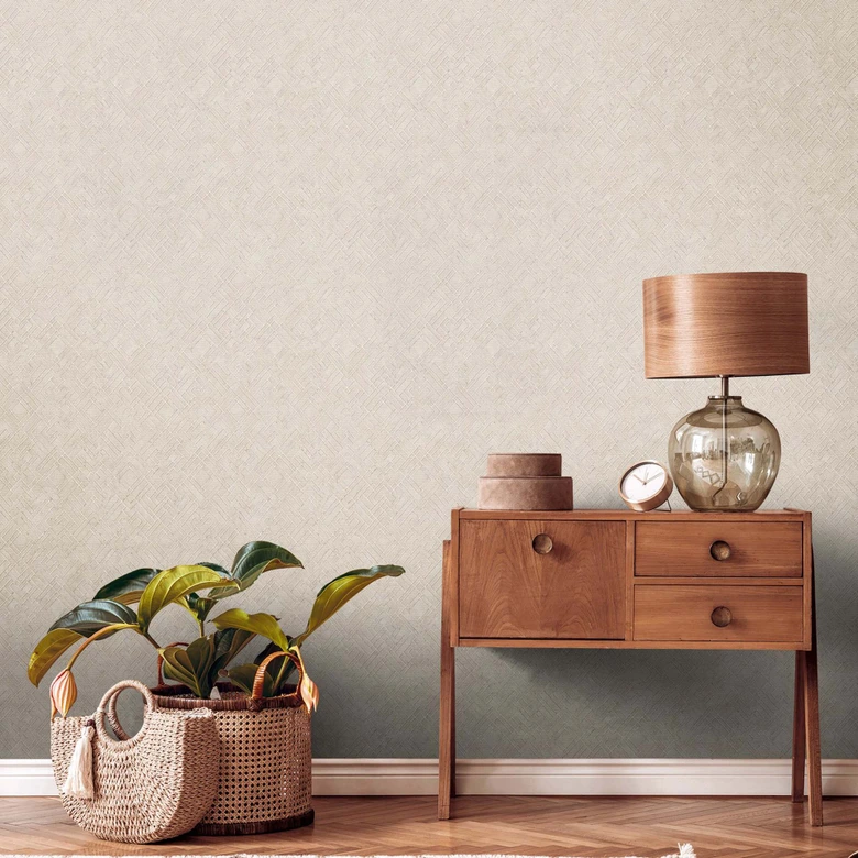 Vliestapete Grafik Muster Beige - Design Tapete Vlies für Schlafzimmer, Wohnzimmer 