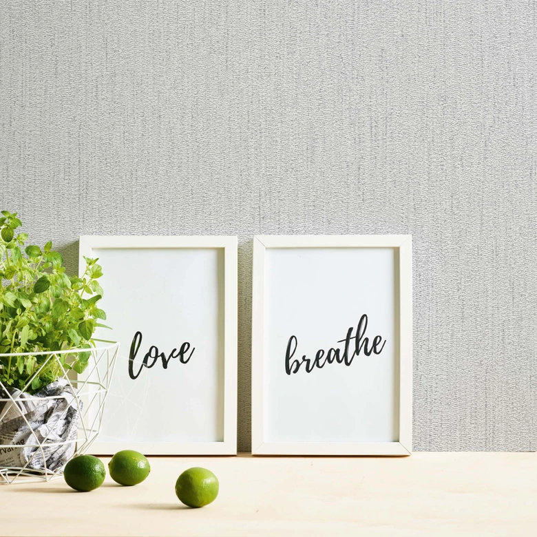 Strukturerad tapet grå silver - non-woven tapet A.S. Création 