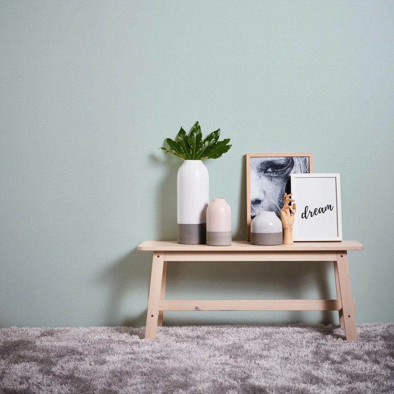 Papier peint à pois bleu blanc - papier peint intissé maison de campagne A.S. Création - mat légèrement structuré 