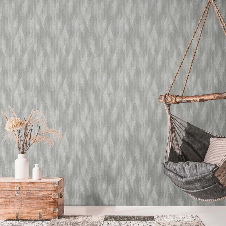 Papier peint moderne Gris intissé - papier peint à motifs graphiques pour salon, chambre à coucher papier peint intissé moderne 