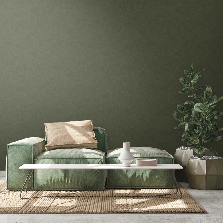 Non-woven wallpaper green modern graphic design wallpaper dark green wallpaper 