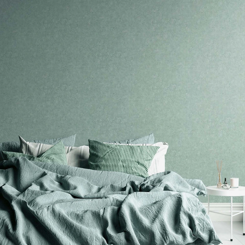 Texturerad tapet gips ser grön ut modern non-woven tapet för vardagsrum tapet slätter 
