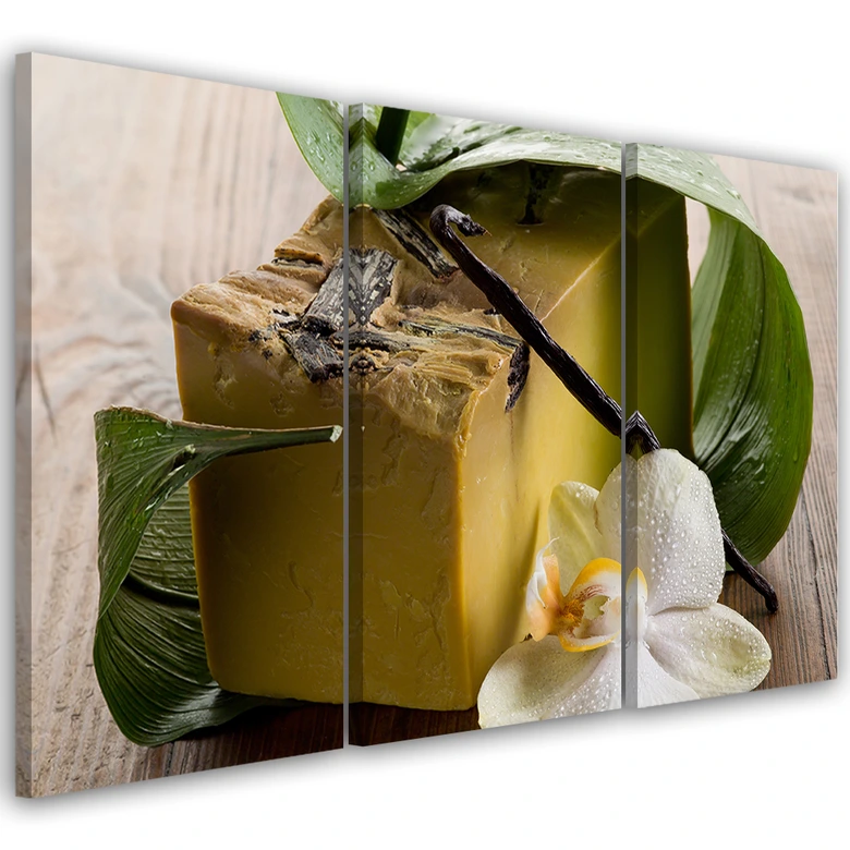 Leinwandbild 3-teilig, Orchideenblatt 