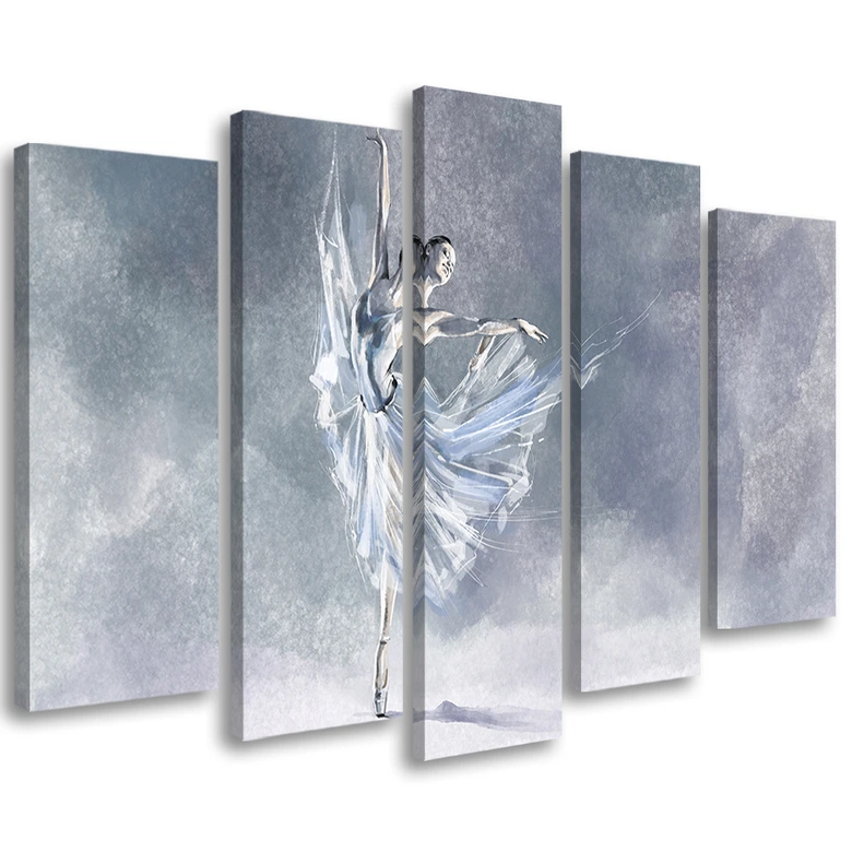Leinwandbild 5 teilig, Ballerina Pirouet 
