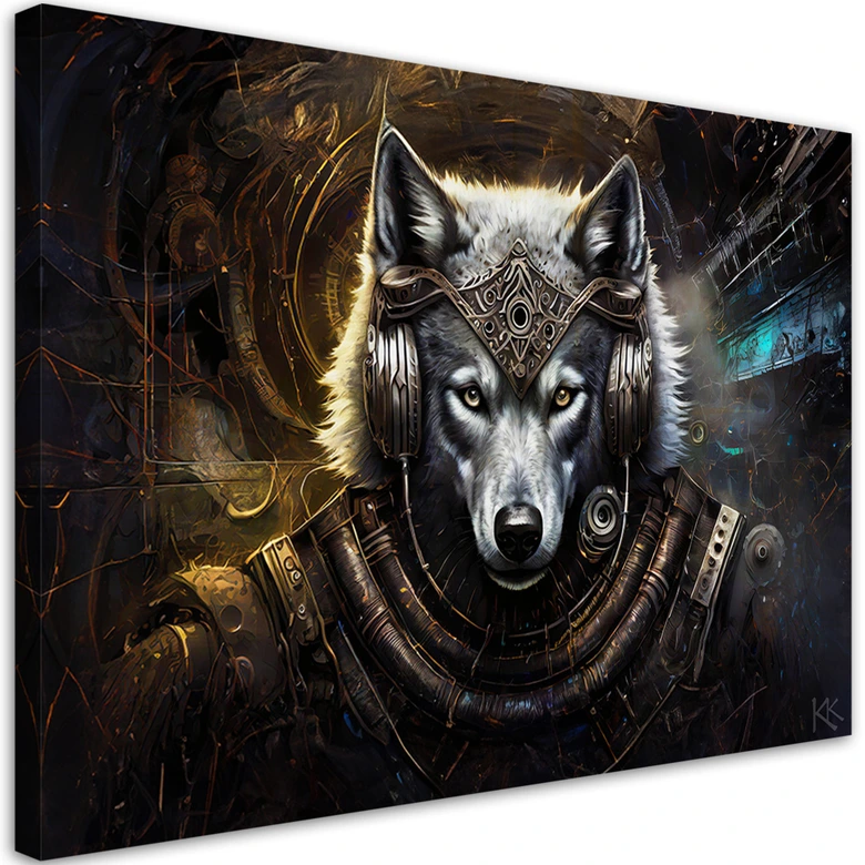 Leinwandbild, Wolf Abstraktion Tiere 