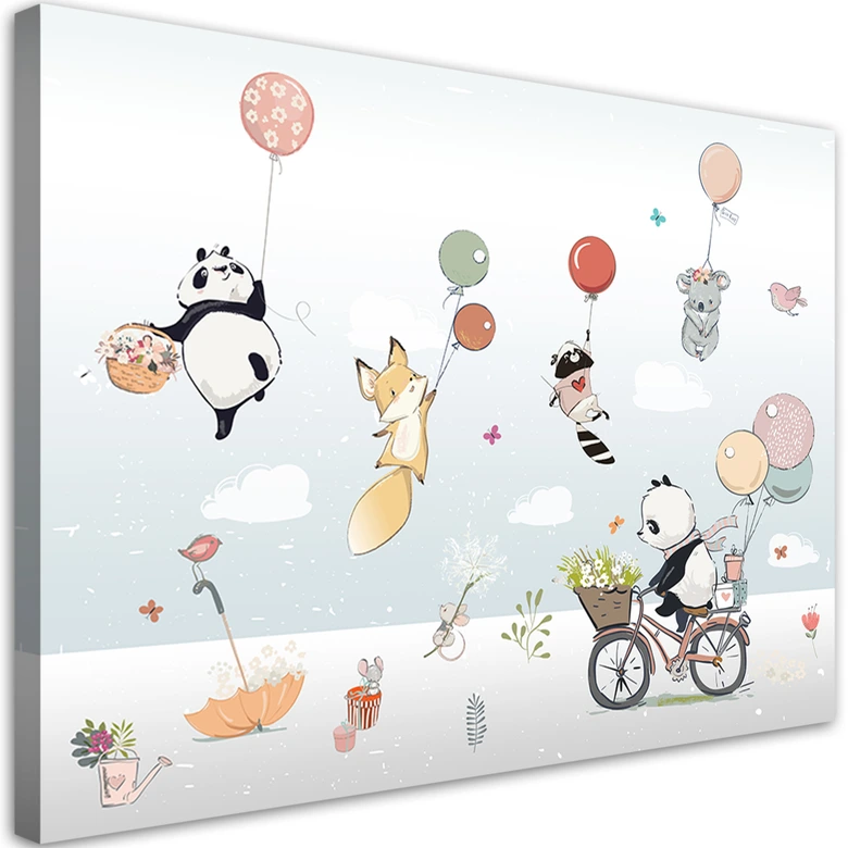 Leinwandbild, Bunte Luftballons Tiere 