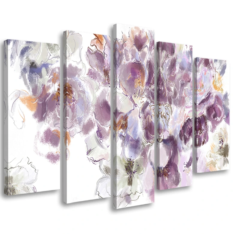 Leinwandbild 5 teilig, Iris Blume 