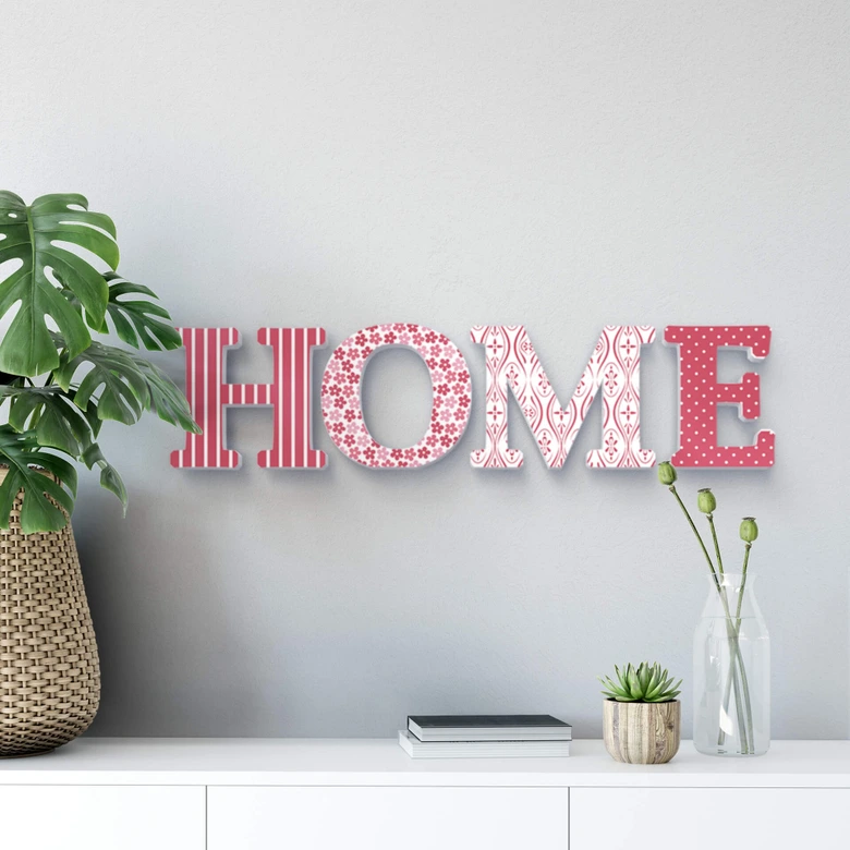 Decoratieletters 3D Letters HOME Rood 