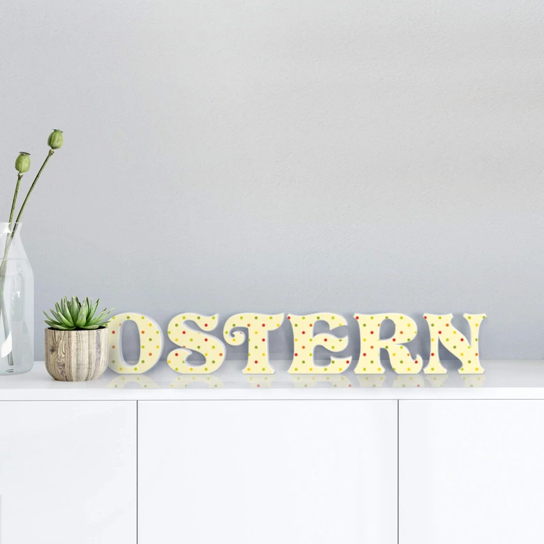 Dekobuchstaben 3D Ostern farbig 