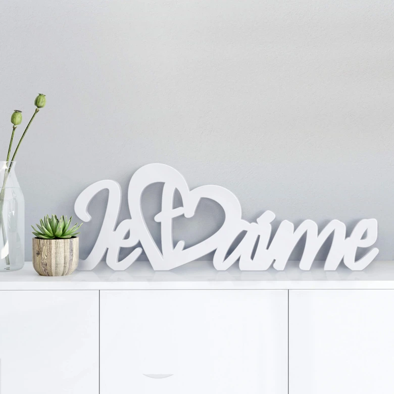 Litery ozdobne 3D Je t'aime 