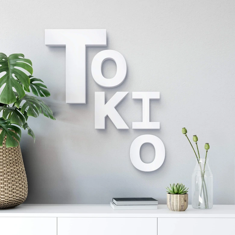 Letras decorativas 3D Tokio mixto 