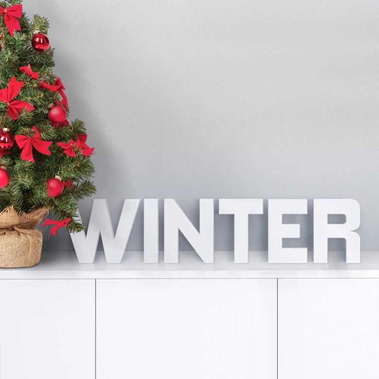 Dekobuchstaben 3D WINTER - 70x15 cm 