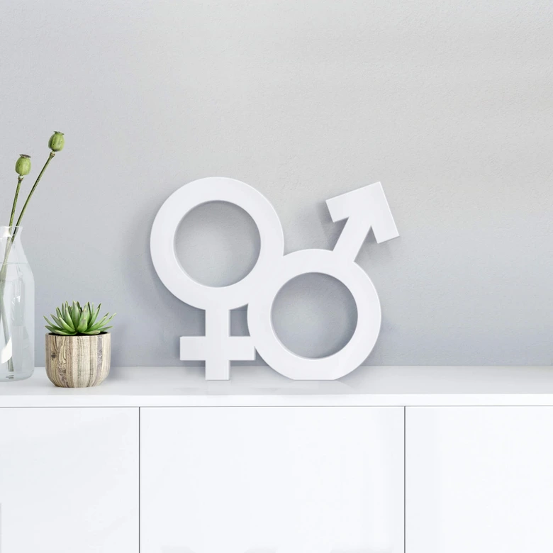 Deco bokstav könssymbol hetero 