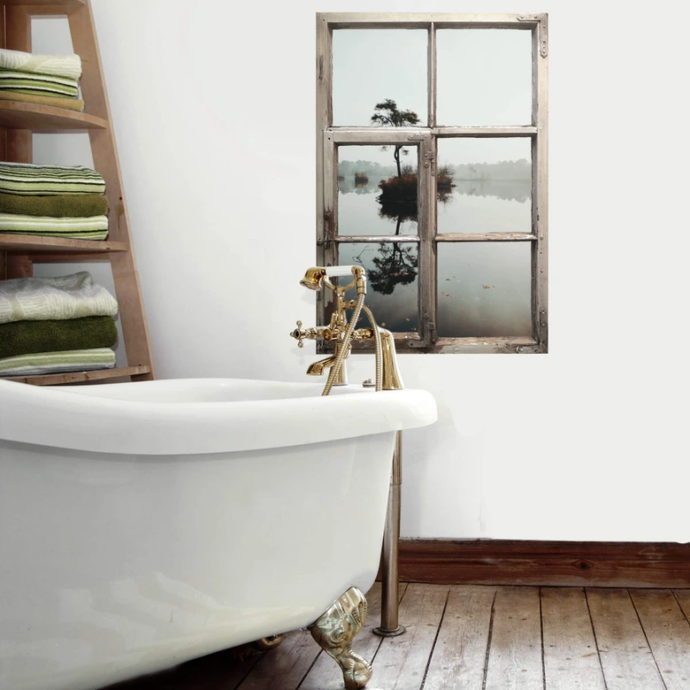 3D Wandtattoo Shabby Fenster - The lonely tree 02 