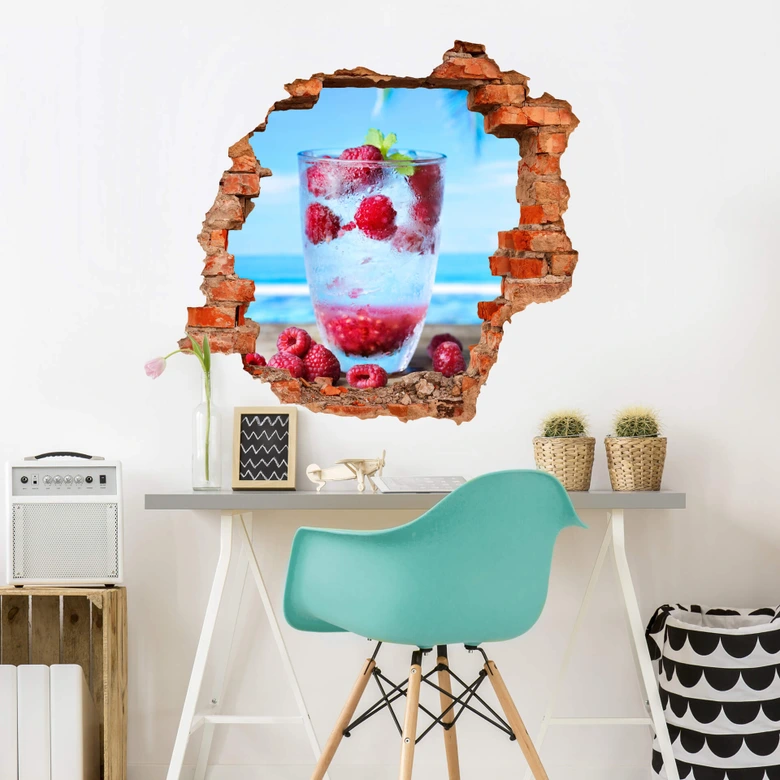 3D Wandtattoo Tropical Raspberry 