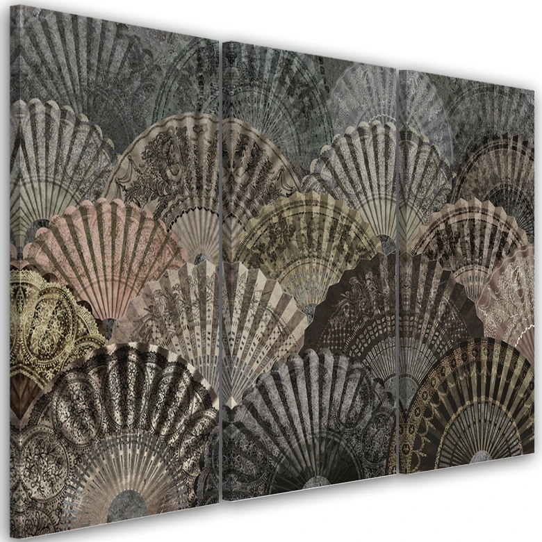 3-delige canvasprint, luxe fans 