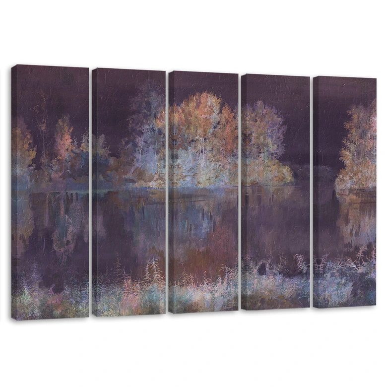 Leinwandbild 5 teilig, Seeblick 