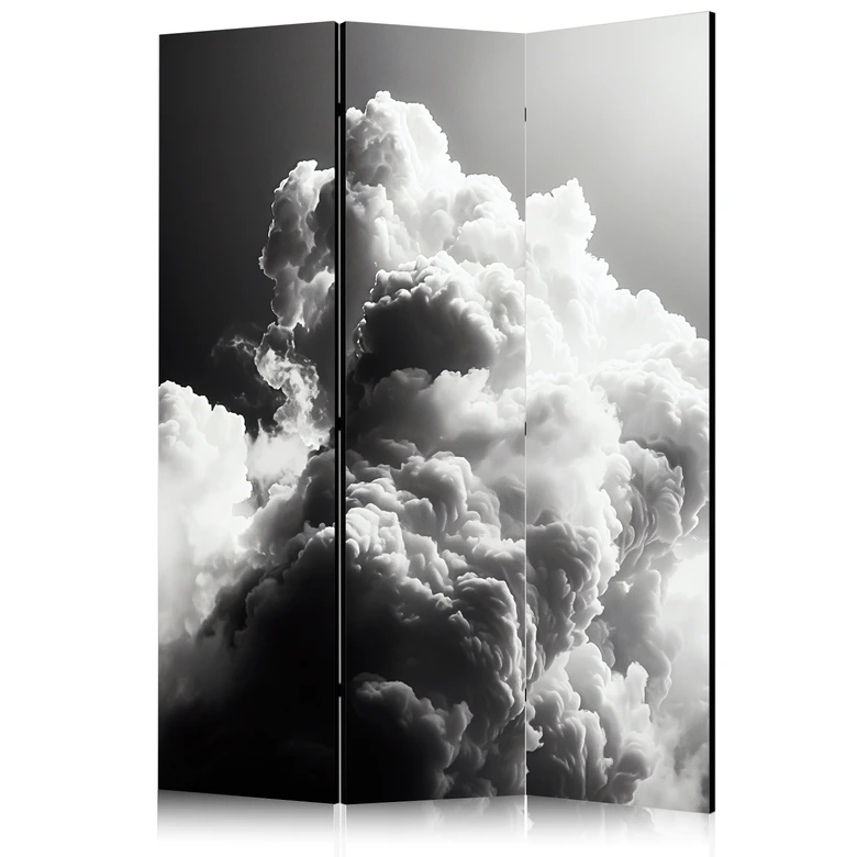 Paravent, Raumteiler freistehend, Trennwand - Dreamy Clouds: Sun Illumination 