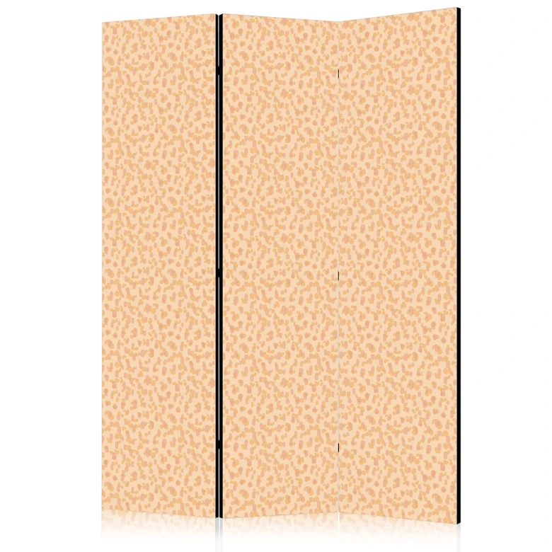 Paravent, Raumteiler freistehend, Trennwand - Tiny Dots: Optimistic Pattern in Peach Colors 