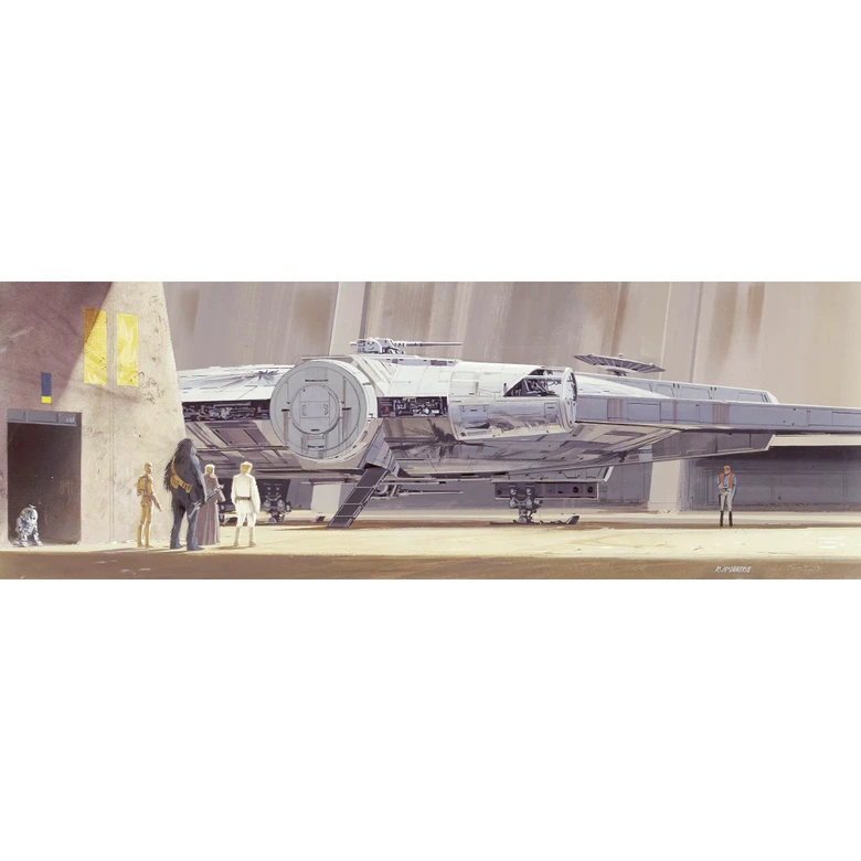 Papier Fototapete - STAR WARS Classic RMQ Millenium Falcon - 368 x 127 cm 