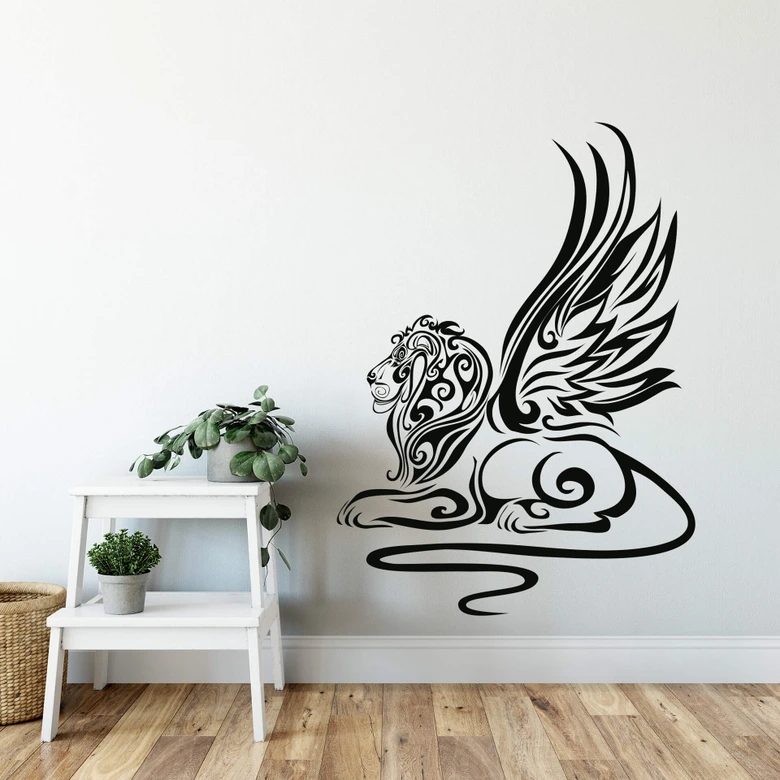 Wandtattoo Löwen-Tribal 