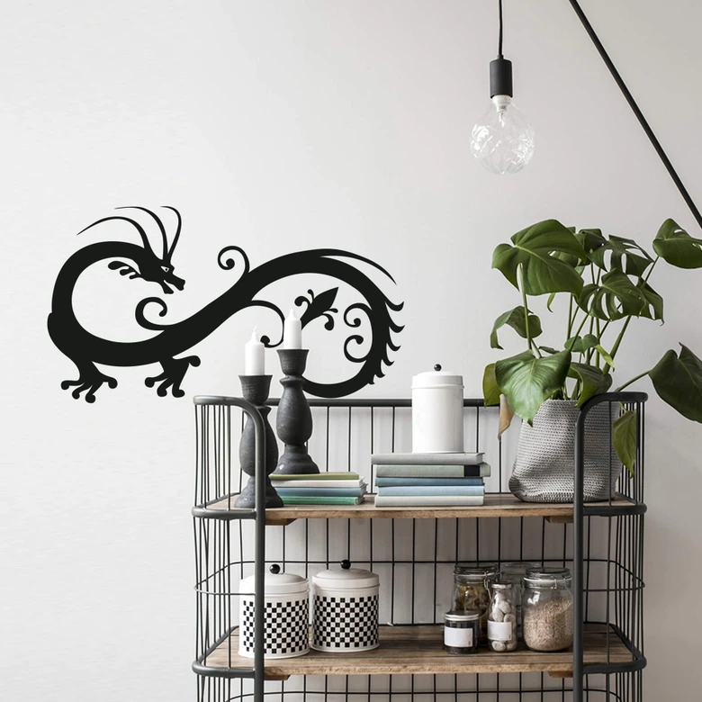 Wandtattoo Drachen-Tribal 