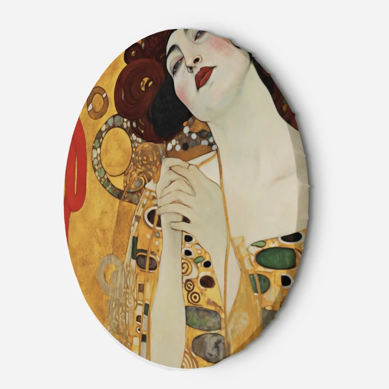 Rundes Leinwandbild - Schöne Frau - G. Klimt 