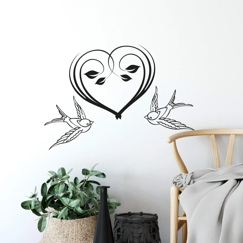 Wandtattoo Flower Heart 