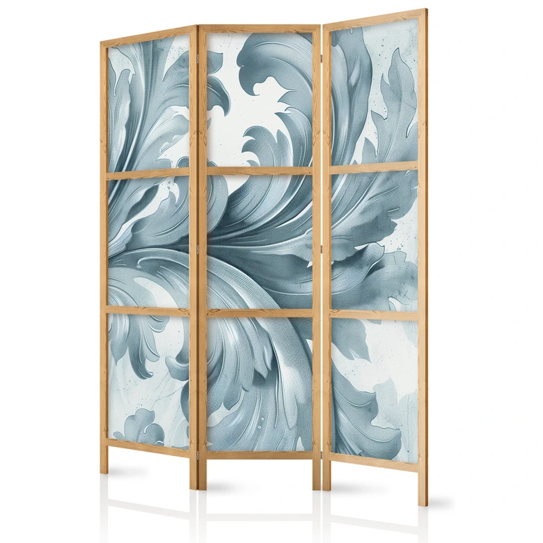 Japanischer Paravent, Raumteiler freistehend, Trennwand - Botanical Motif: Leaves and Vines, Sandy Colors 