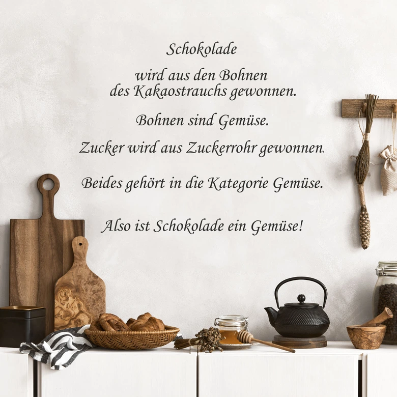 Wandtattoo Schokoladengemüse 