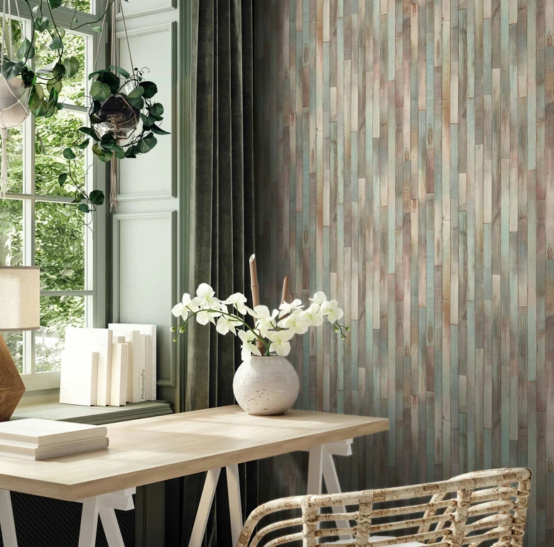 Vliestapete in Holzoptik mit Maserung braun, beige Holzoptik 