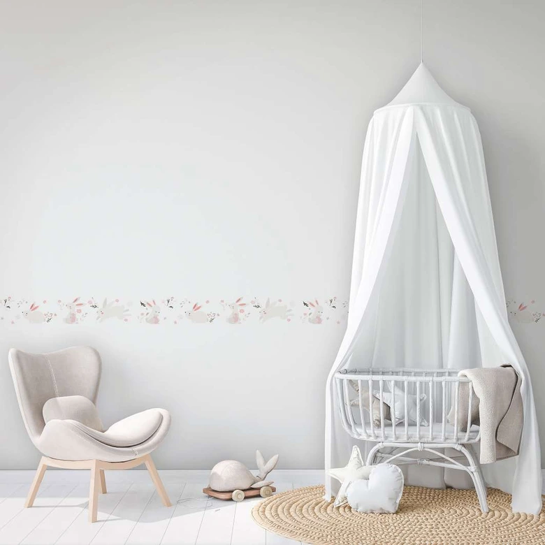 Tapet, non-woven tapet Kids Walls hvid, pink 