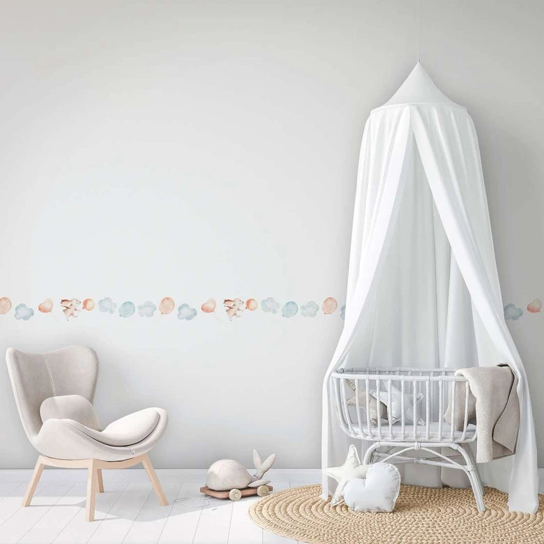 Bordüre, Vliesbordüre Kids Walls weiß, blau, beige 