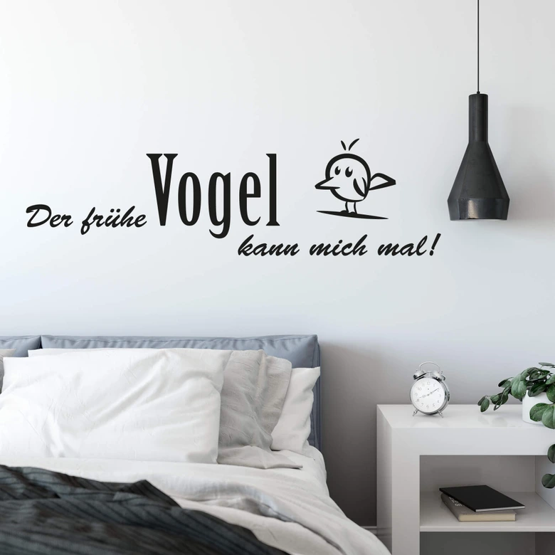 Wandtattoo Der frühe Vogel kann mich mal! 