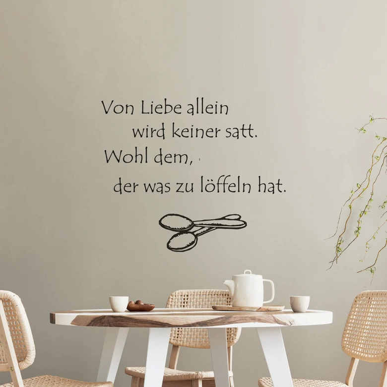 Wandtattoo Liebe löffeln 