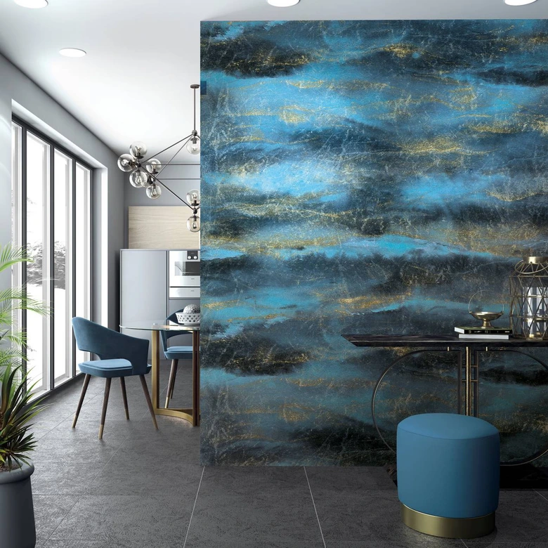 Fototapet med bølgemotiv, sort struktur 2,70 x 2,12 m 