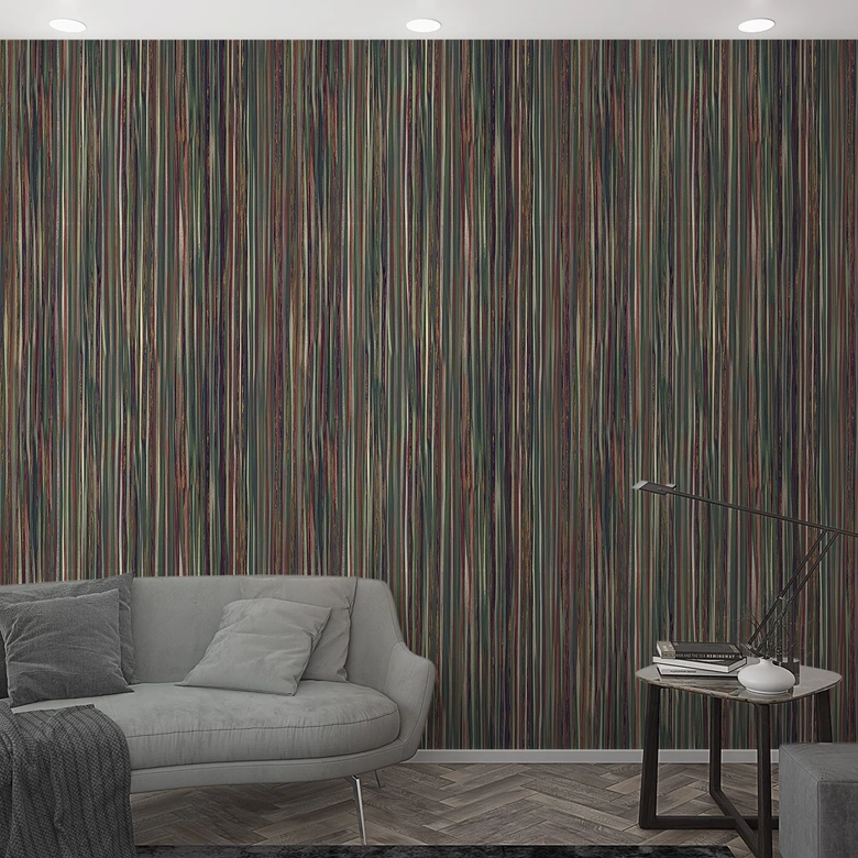 Fototapete mit grafischem Streifenmuster, Grün Streifen 2.70 x 1.06 m 