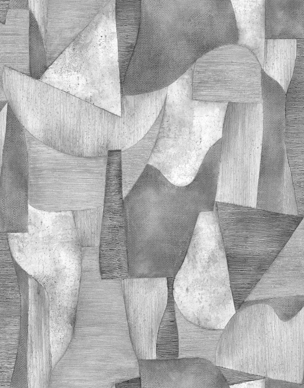 Fototapete Motivtapete Abstrakte Geometrie Collage in Grau mit Struktur 2,7 x 2,12 m 